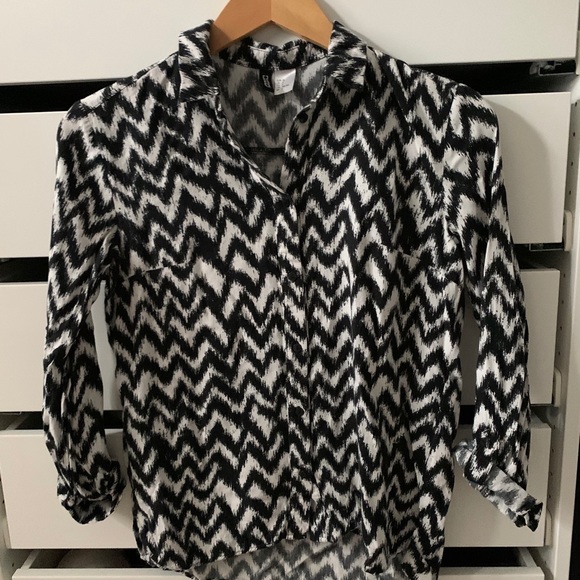 H&M Long Sleeve Blouse black size 2 - Picture 2 of 2